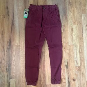Men's Stretch Maroon Jogger Pants with Elastic Cuffs